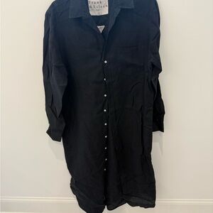 Frank & Eileen Classic Black Rory Dress in Black Linen